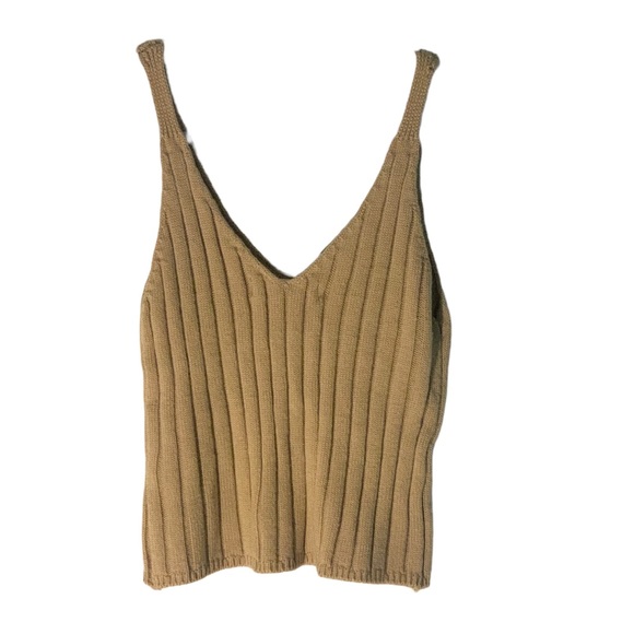Shelanna Knit Cropped Mustard Tank Top - Picture 2 of 4